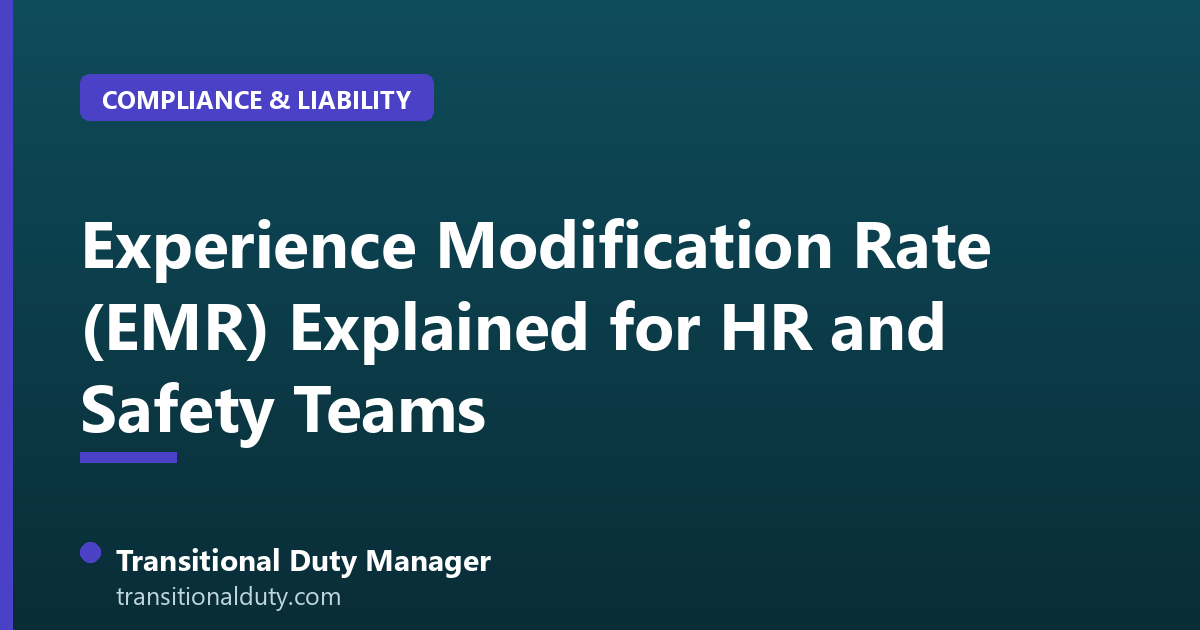 Experience Modification Rate (EMR) Explained for HR and Safety Teams