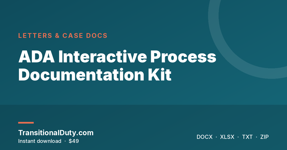 ADA Interactive Process Documentation Kit
